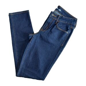 Old navy power slim stright mid rise straight leg dark blue jeans size 0